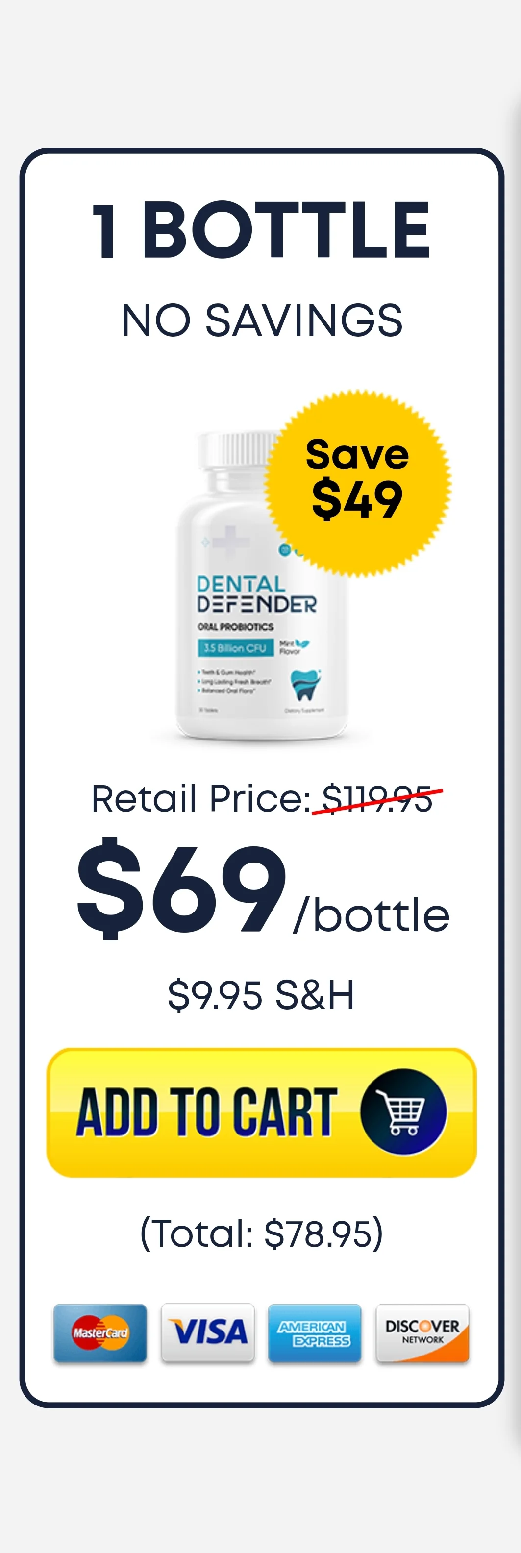 Dental Defender™ 1 bottle pricing